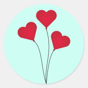 Niedlich Heart Balloons Runder Aufkleber