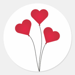 Niedlich Heart Balloons Runder Aufkleber