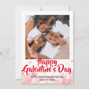 Niedlich Heart Happy Galentines Day bestie Foto Feiertagskarte