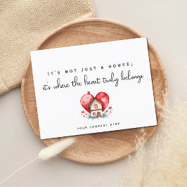 Niedlich Heart House Real Anwesen Marketing Postkarte