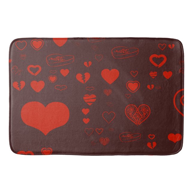 Niedlich Heart Modern Red Pattern Badematte (Vorderseite)