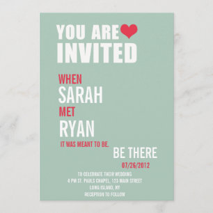 Niedlich Heart Red & Green Wedding Einladungen