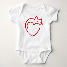 Niedlich Heart Shaped Cat Baby Strampler