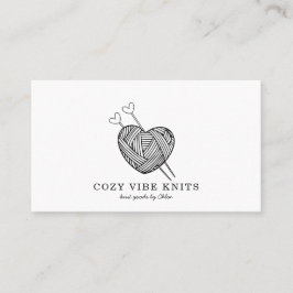 Niedlich Heart Shaped Yarn Handmade Strick Goods Visitenkarte
