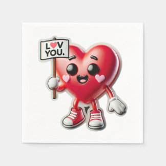 Niedlich Heart Sprichwort Liebe Sie Serviette