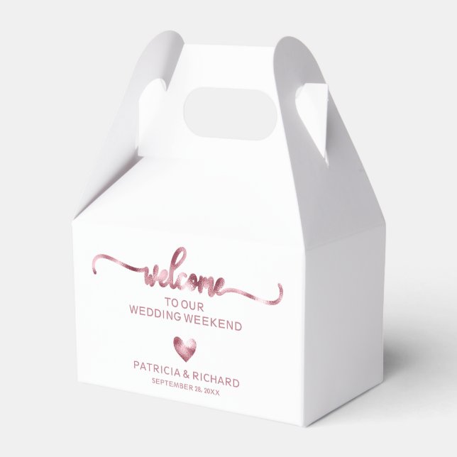 Niedlich Heart Wedding Welcome Hotel Gefallen Box Geschenkschachtel (Vorderseite)