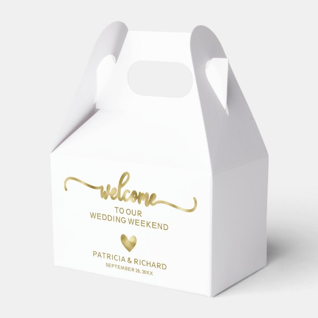 Niedlich Heart Wedding Welcome Hotel Gefallen Box Geschenkschachtel (Vorderseite)