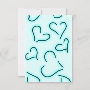 Niedlich Hearts Blue Dankeskarte