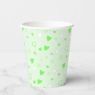 Niedlich Hearts Green Pappbecher