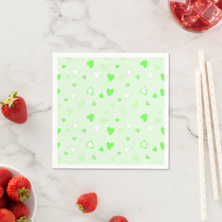 Niedlich Hearts Green Serviette