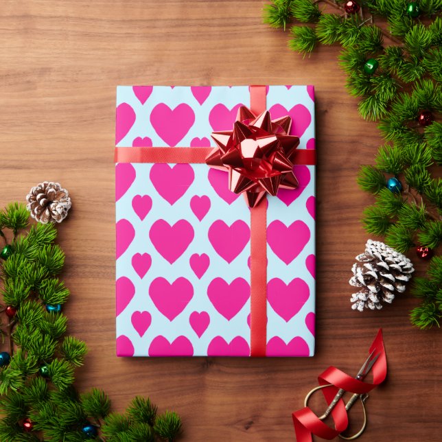 Niedlich Hearts Liebe Valentinstag Muster Geschenkpapier (Feiertagsgeschenk)