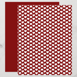 Niedlich Hearts Muster Maroon Red Scrapbook Paper