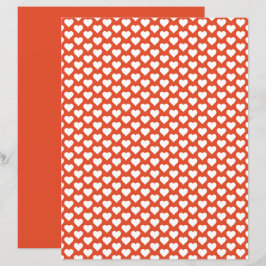 Niedlich Hearts Muster Orange Shade Scrapbook Pape