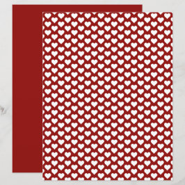 Niedlich Hearts Muster Scarlet Red Scrapbook Paper