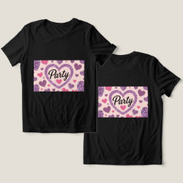 Niedlich Hearts Party Schwarzer T - Shirt