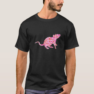 Niedlich Hearts Rat Funny Animals Lover Valentinst T-Shirt