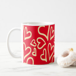 Niedlich Hearts Roter Valentinstag Kaffeetasse