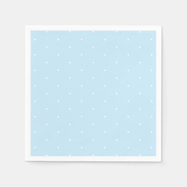Niedlich hellblau Tiny polka Punkte Muster chic Serviette (Vorderseite)