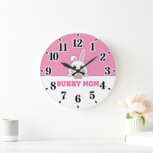Niedlich Helle Mama Rosa Große Wanduhr