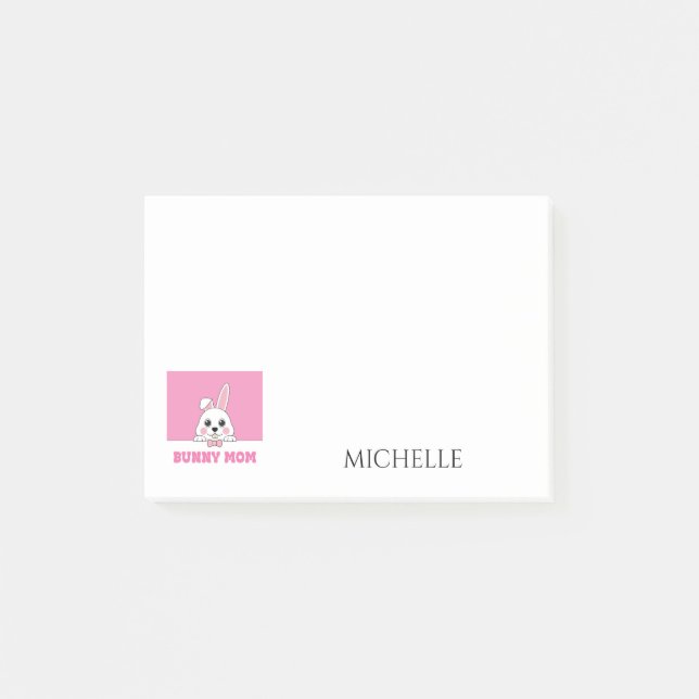 Niedlich Helle Mama Rosa Personalisiert Post-it Klebezettel (Vorderseite)