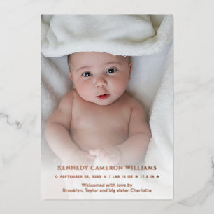Niedlich Hello Baby Simple Custom Foto Neugeborene Folieneinladung