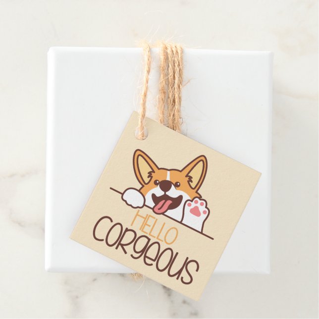 Niedlich Hello Corgi Dog Geschenkanhänger (Beispiel)