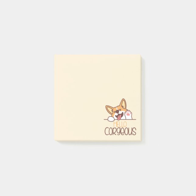 Niedlich Hello Corgi Dog Post-it Klebezettel (Vorderseite)