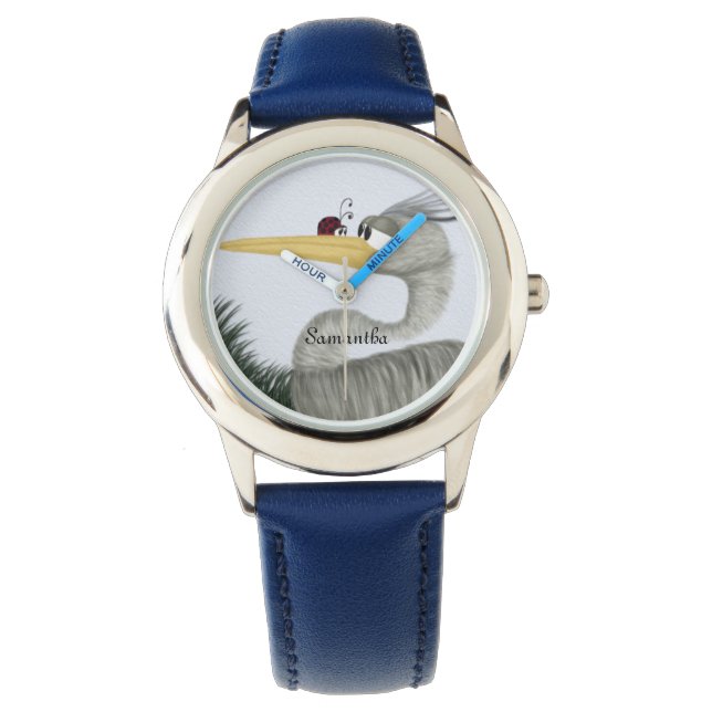 Niedlich Heron und Ladybug Armbanduhr (Vorderseite)