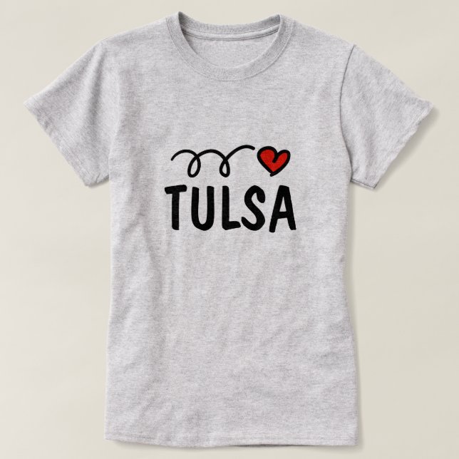 Niedlich Herz Tulsa im Shirt für Frauen (Design vorne)