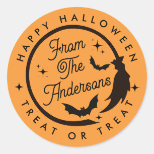 Niedlich Hexe Happy Halloween Leckerei oder Lecker Runder Aufkleber