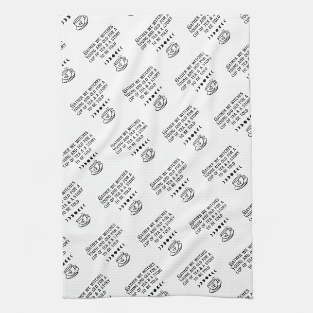 Niedlich Hexe Weißes Tee Ansammlung Küchentücher (Vertikal)