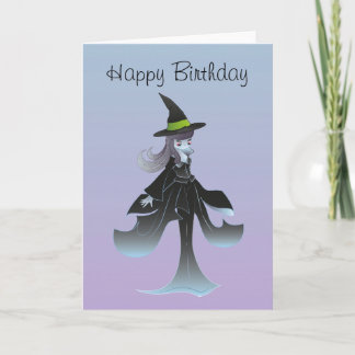 Niedlich Hexe zum Geburtstag Karte
