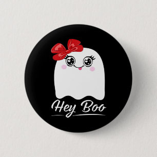 Niedlich Hey Boo Halloween Button