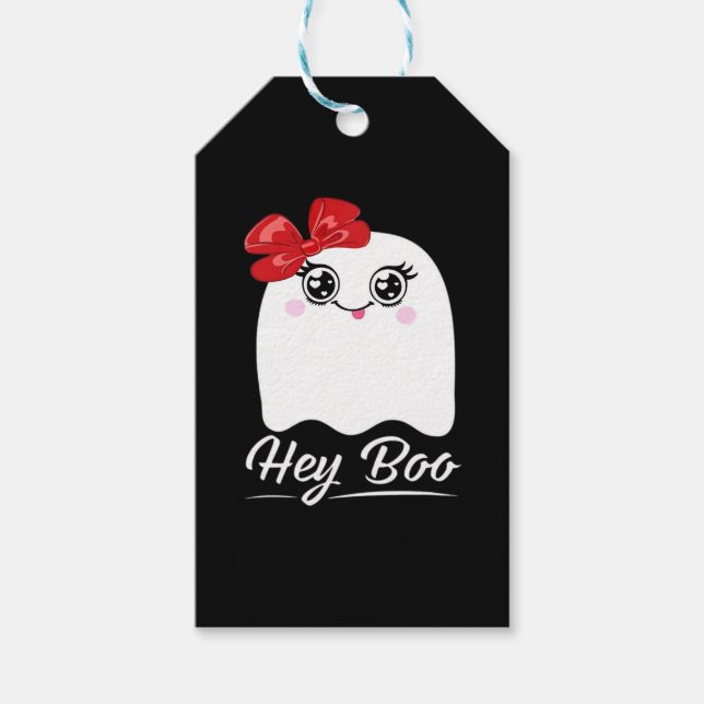 Niedlich Hey Boo Halloween Geschenkanhänger (Vorderseite)