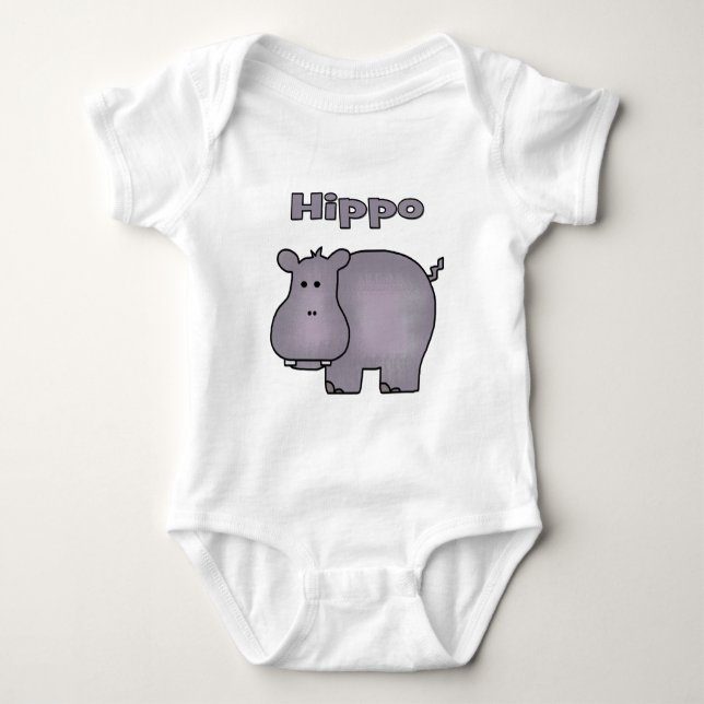 Niedlich Hippo Baby Strampler (Vorderseite)