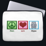 Niedlich Hippo Laptopschutzhülle<br><div class="desc">Peace Liebe Hippos</div>