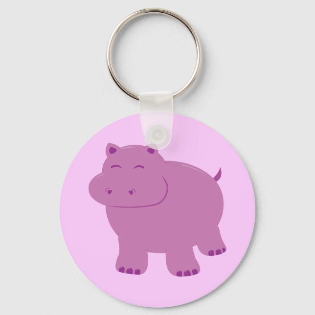 Niedlich Hippo Schlüsselanhänger (Vorderseite)
