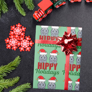 Niedlich Hippo Weihnachten Hippy Holidays Geschenkpapier