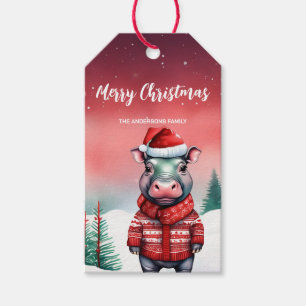 Niedlich HIPPO Weihnachtsbaum Party Schneekinder Geschenkanhänger