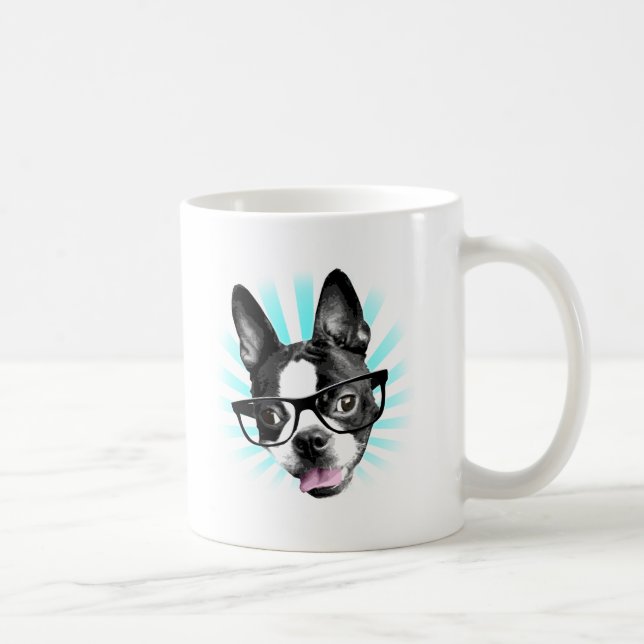 Niedlich! Hipster-Boston-Terrier Kaffeetasse (Rechts)