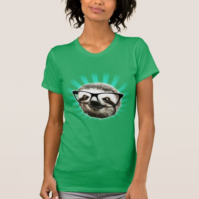 Niedlich! Hipster Sloth T-Shirt (Vorderseite)