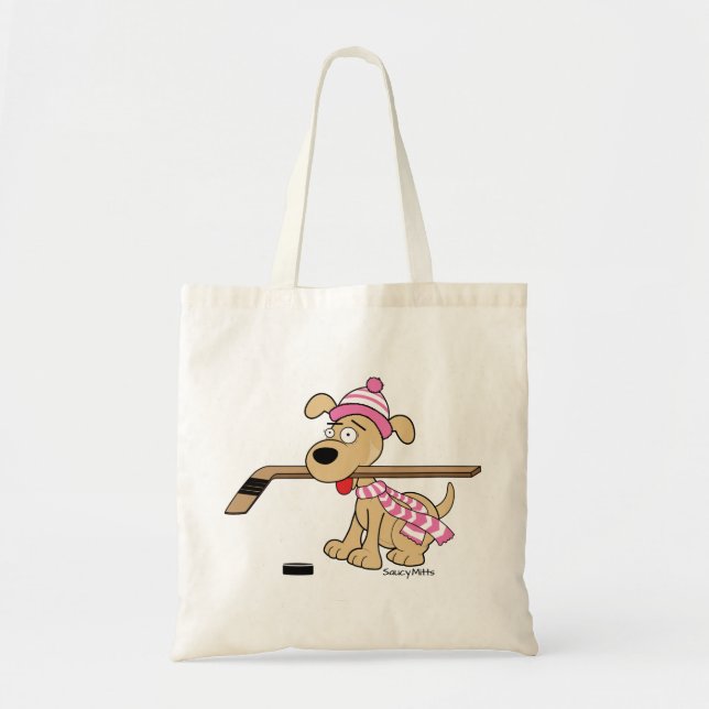 Niedlich Hockey Dog Girls Pink Hockey Kinder Jugen Tragetasche (Vorne)