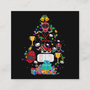 Niedlich Hockey Weihnachtsschmuck Tree Funny Gift  Quadratische Visitenkarte