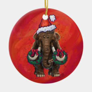 Niedlich Holiday Mastodon Keramik Ornament
