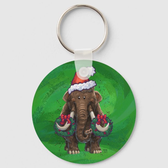 Niedlich Holiday Mastodon Schlüsselanhänger (Vorderseite)
