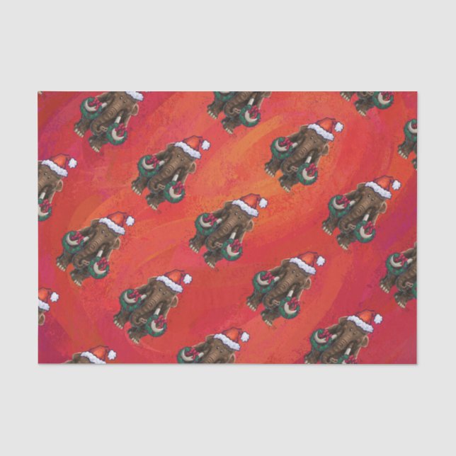 Niedlich Holiday Mastodon Seidenpapier (Vorderseite)