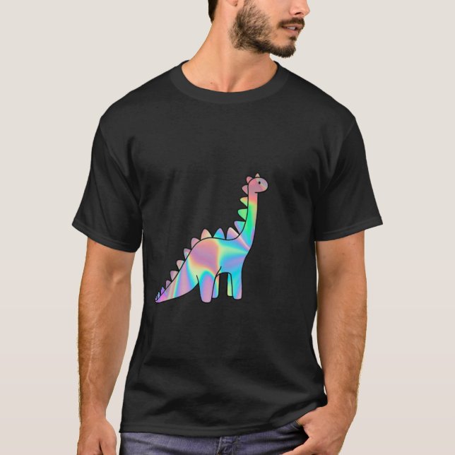 Niedlich Holographic Dinosaurier T-Shirt (Vorderseite)
