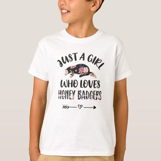 Niedlich Honey Badger Girl Gifts Honey Badger Love T-Shirt (Vorderseite)
