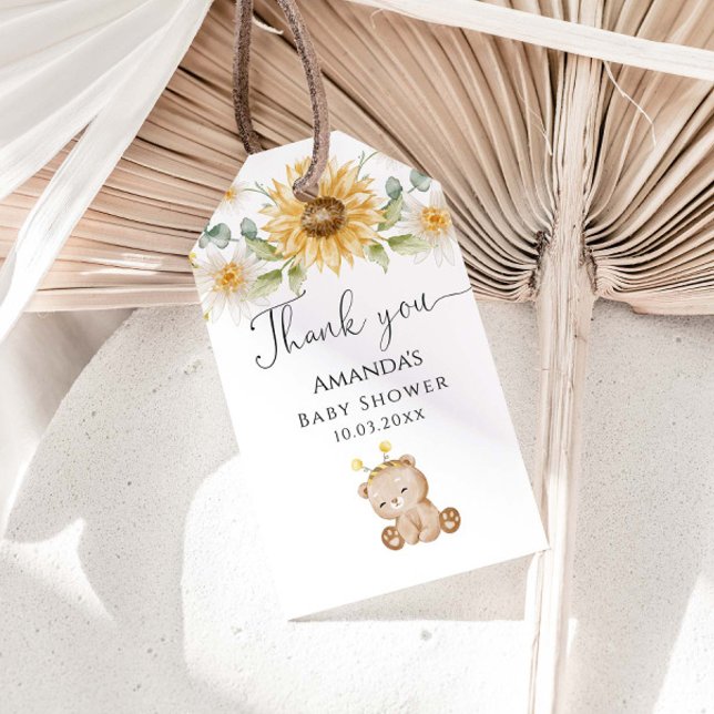 Niedlich Honey Bear Baby Dusche Vielen Dank Geschenkanhänger (Von Creator hochgeladen)