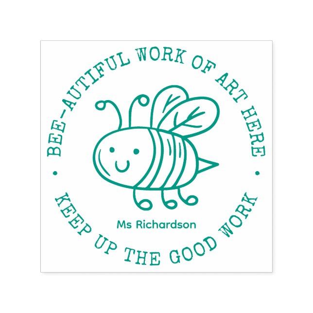 Niedlich Honey Bee Beautiful Work Art Lehrer Lob Permastempel (Design)